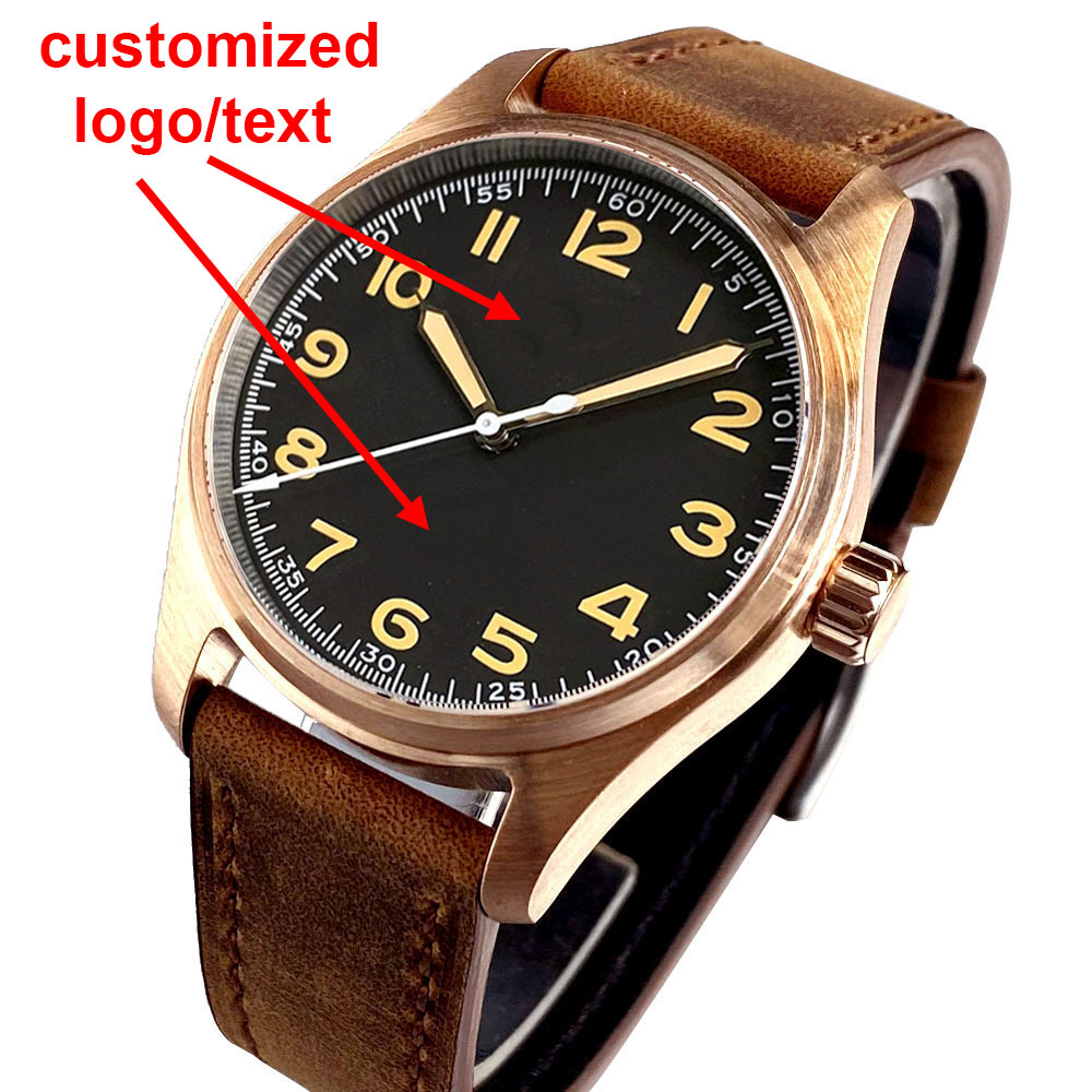 Vintage Watch Crystal - Zegarek męski na zamówienie, prawdziwy brąz