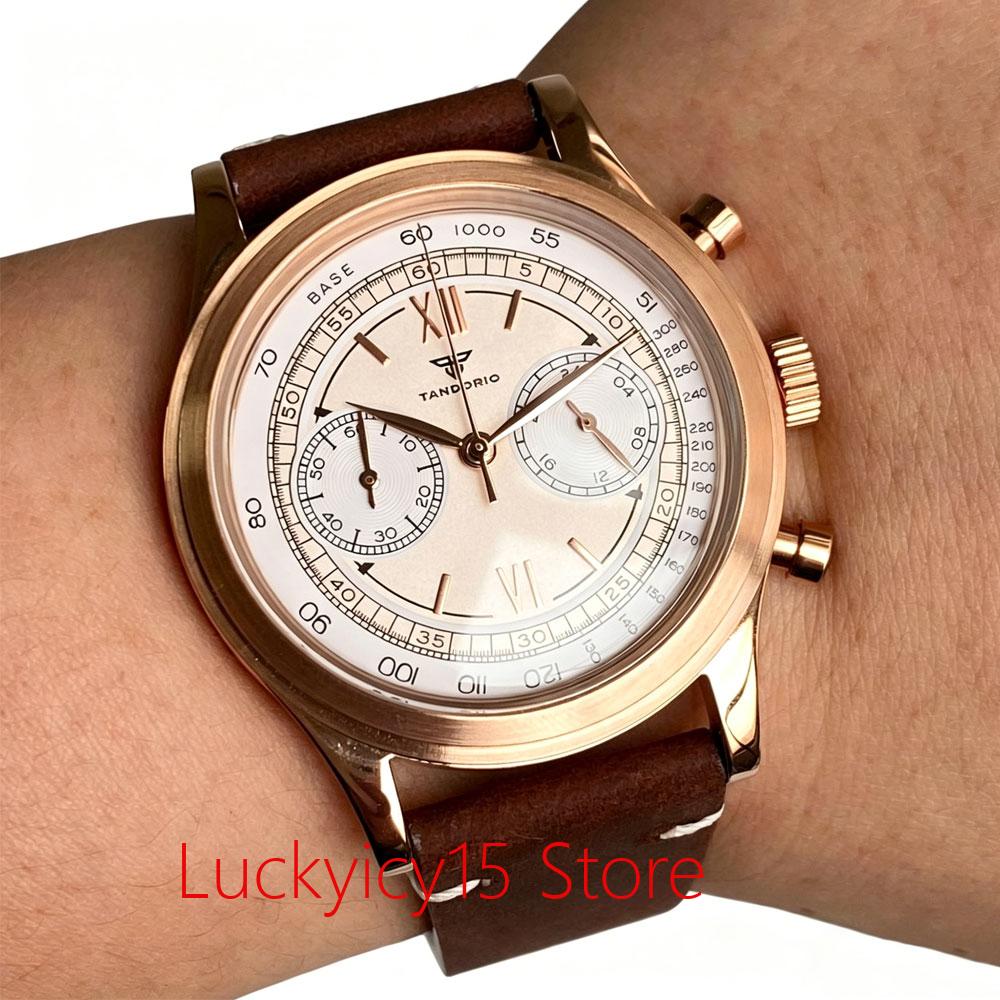 Vintage Collectible Watches - Zegarek męski 38mm Vintage Rose Gold