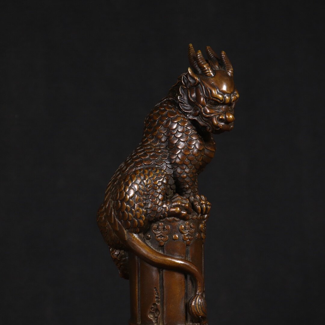 Vintage Collectible Stores - Chiński Feng Shui Antyczny Miedziany Posąg