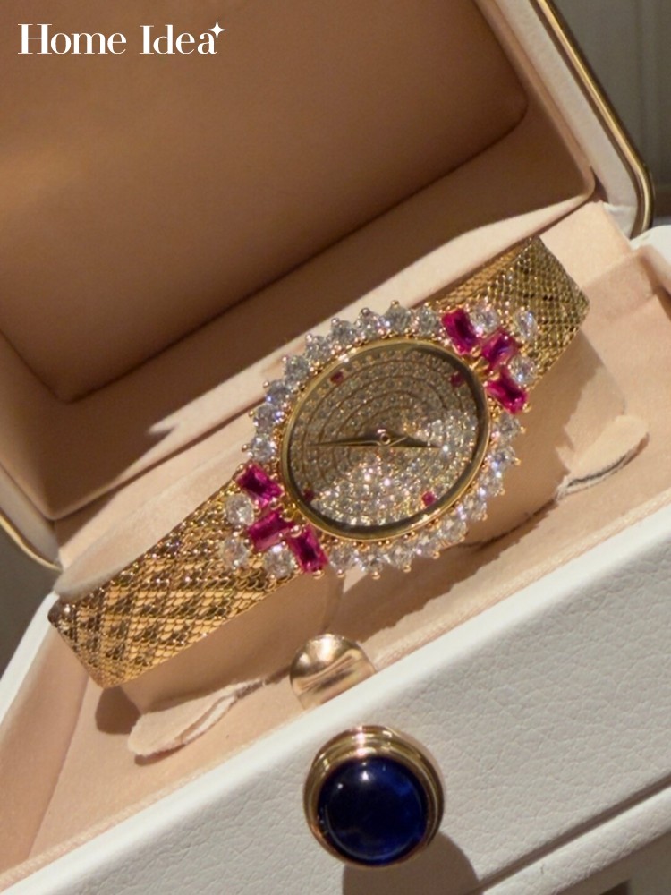 Vintage Watch Crystal - Zegarek damski vintage o owalnym kształcie,